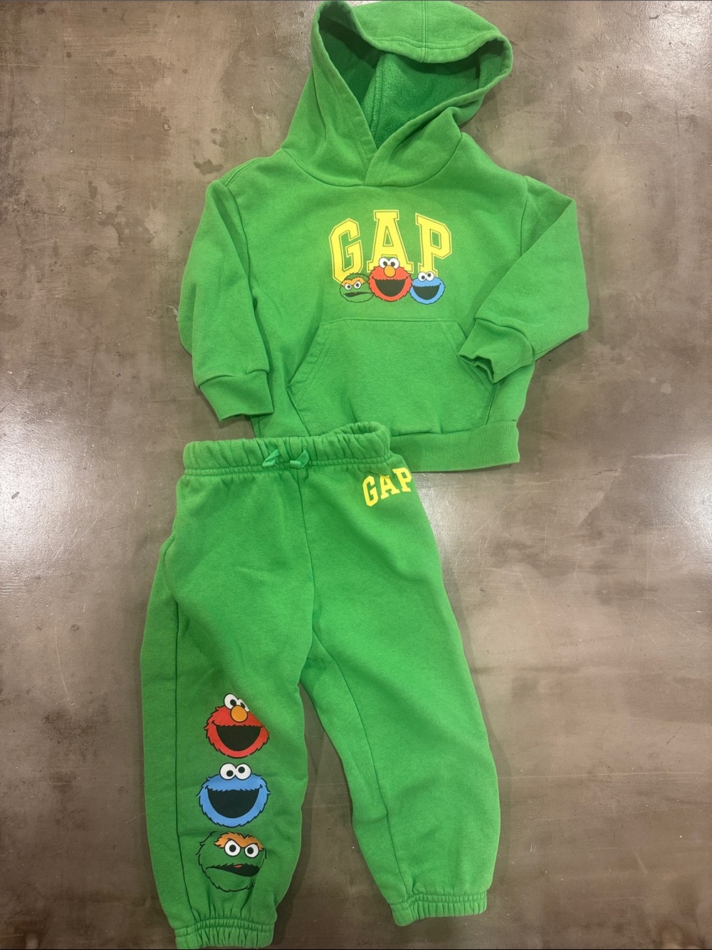 GAP Green Sesame Street Hoodie & Jogger Set